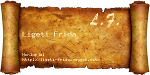 Ligeti Frida névjegykártya